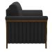 Kit 2 Poltronas Decorativas Pés em Madeira Market PU Preto G45 - Gran Belo