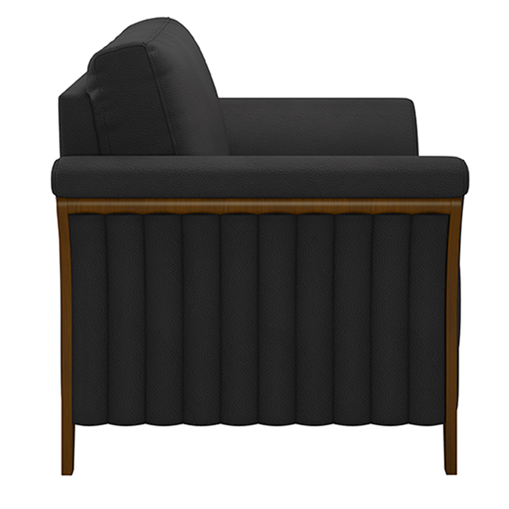 Kit 2 Poltronas Decorativas Pés em Madeira Market PU Preto G45 - Gran Belo