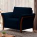 Kit 2 Poltronas Decorativas Pés em Madeira Market Veludo Azul Marinho G45 - Gran Belo