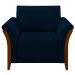 Kit 2 Poltronas Decorativas Pés em Madeira Market Veludo Azul Marinho G45 - Gran Belo