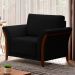 Kit 2 Poltronas Decorativas Pés em Madeira Market Veludo Preto G45 - Gran Belo