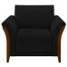 Kit 2 Poltronas Decorativas Pés em Madeira Market Veludo Preto G45 - Gran Belo