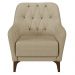 Kit 2 Poltronas Decorativas Pés em Madeira Petra Linho Bege G45 - Gran Belo