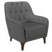 Kit 2 Poltronas Decorativas Pés em Madeira Petra Linho Chumbo G45 - Gran Belo