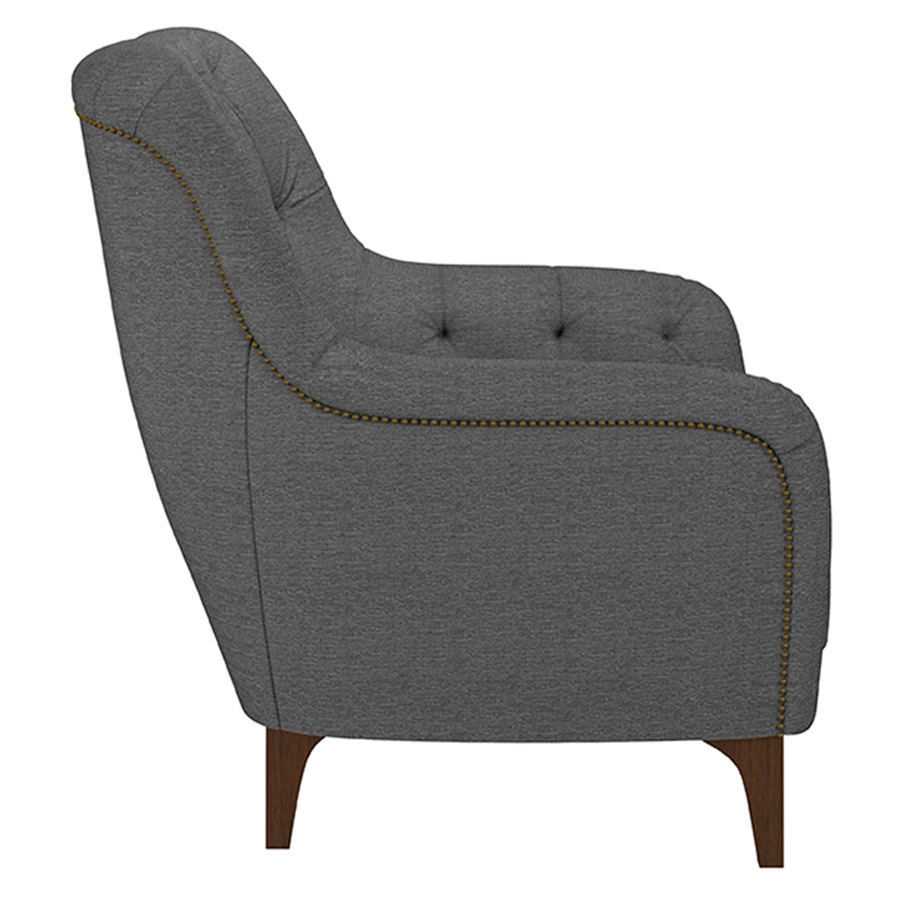 Kit 2 Poltronas Decorativas Pés em Madeira Petra Linho Chumbo G45 - Gran Belo