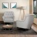 Kit 2 Poltronas Decorativas Pés em Madeira Petra Linho Cinza G45 - Gran Belo