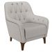 Kit 2 Poltronas Decorativas Pés em Madeira Petra Linho Cinza G45 - Gran Belo