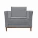 Kit 2 Poltronas Decorativas Pés em Madeira Tarantino Linho Cinza G63 - Gran Belo