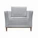 Kit 2 Poltronas Decorativas Pés em Madeira Tarantino Linho Cinza Rustico G63 - Gran Belo