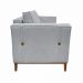 Kit 2 Poltronas Decorativas Pés em Madeira Tarantino Linho Cinza Rustico G63 - Gran Belo