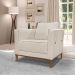 Kit 2 Poltronas Decorativas Pés em Madeira Tarantino Linho Off White Rústico G63 - Gran Belo
