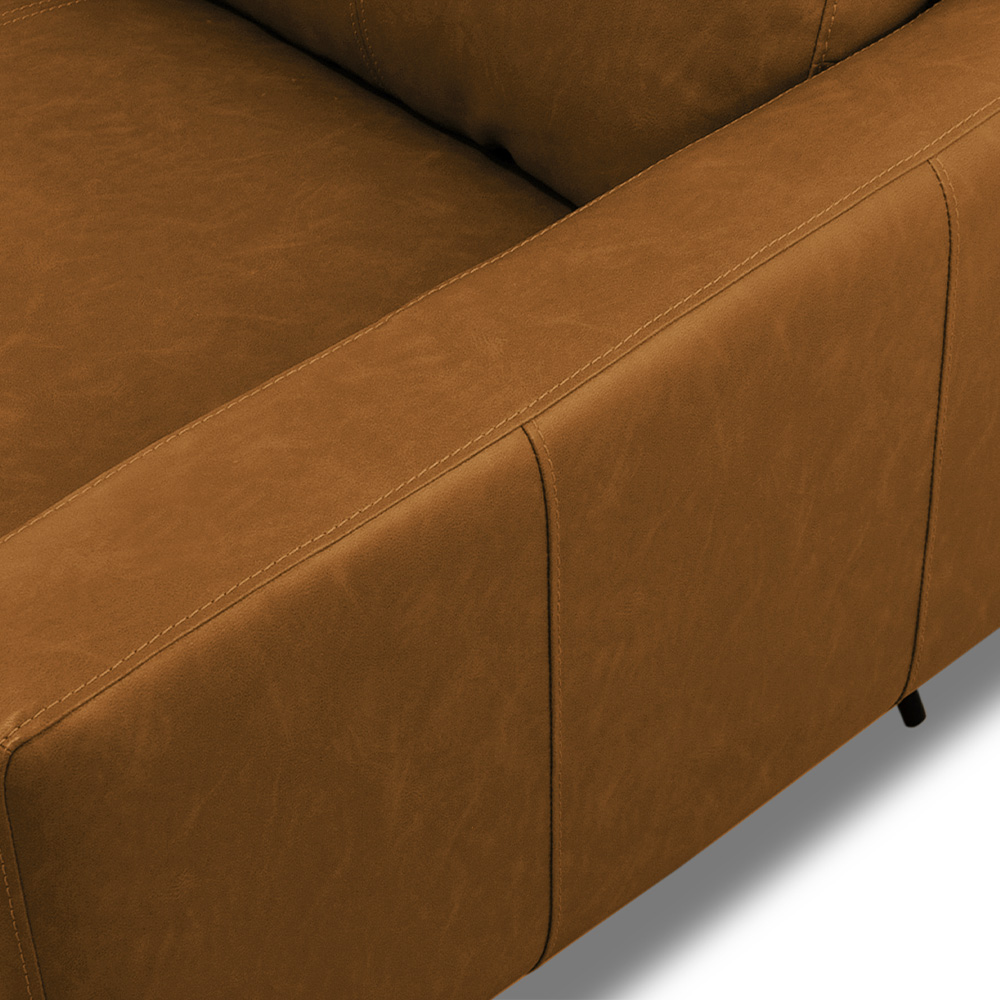 Kit 2 Poltronas Decorativas Paloma Sala de Estar Pés em Aço Couro Caramelo Manchado G88 - Gran Belo