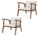 Kit 2 Poltronas Decorativas Pedri Linho Off White/Imbuia G42 - Gran Belo