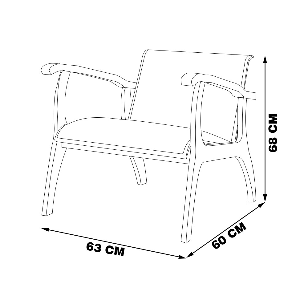 Kit 2 Poltronas Decorativas Pedri Linho Off White/Imbuia G42 - Gran Belo