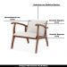 Kit 2 Poltronas Decorativas Pedri Linho Off White/Imbuia G42 - Gran Belo