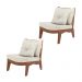 Kit 2 Poltronas Decorativas Sadie Linho Bege Claro/Imbuia G42 - Gran Belo