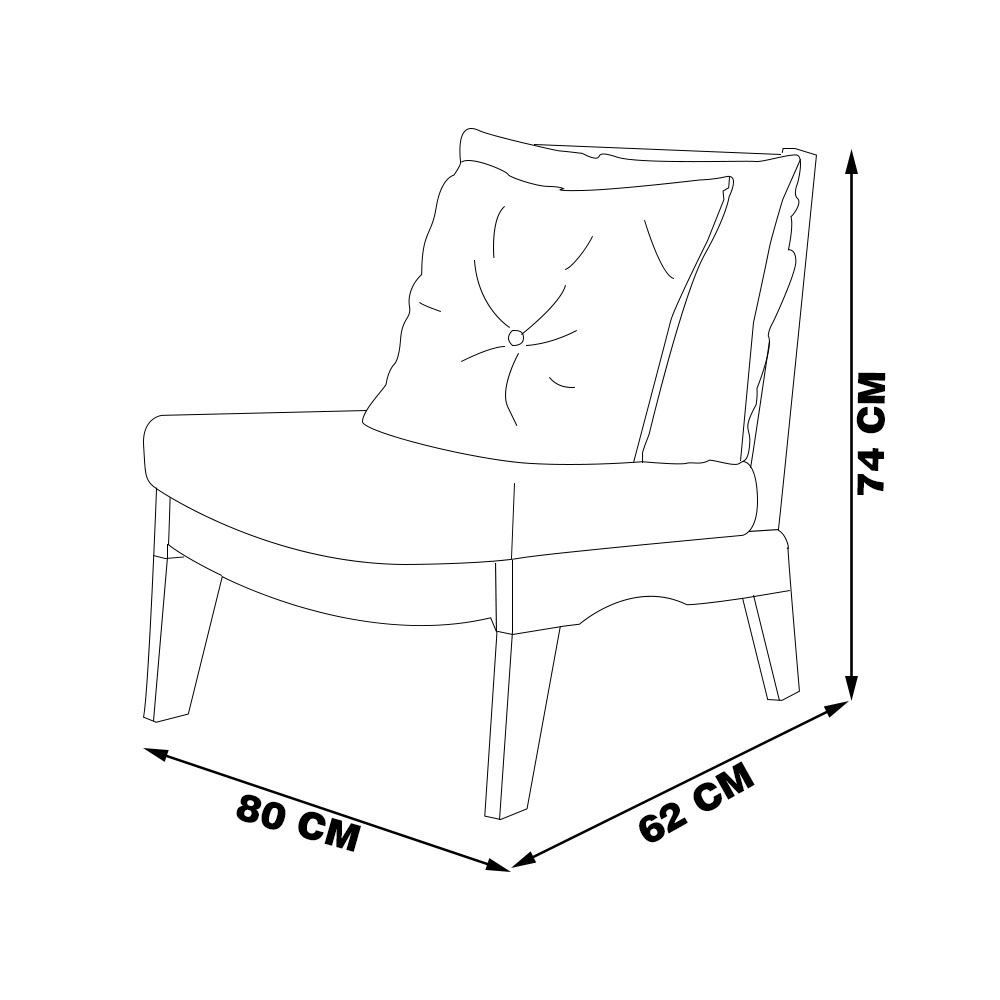 Kit 2 Poltronas Decorativas Sadie Linho Bege Claro/Imbuia G42 - Gran Belo