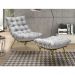 Kit 2 Poltronas Decorativas Sala de Estar Abel Base de Ferro Dourada Linho Cinza G41 - Gran Belo