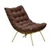 Kit 2 Poltronas Decorativas Sala de Estar Abel Base de Ferro Dourada Suede Chocolate G41 - Gran Belo