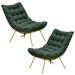 Kit 2 Poltronas Decorativas Sala de Estar Abel Base de Ferro Dourada Suede Verde G41 - Gran Belo
