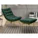 Kit 2 Poltronas Decorativas Sala de Estar Abel Base de Ferro Dourada Suede Verde G41 - Gran Belo