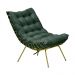 Kit 2 Poltronas Decorativas Sala de Estar Abel Base de Ferro Dourada Suede Verde G41 - Gran Belo