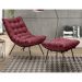 Kit 2 Poltronas Decorativas Sala de Estar Abel Base de Ferro Preto Suede Bordô G41 - Gran Belo