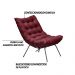 Kit 2 Poltronas Decorativas Sala de Estar Abel Base de Ferro Preto Suede Bordô G41 - Gran Belo