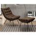 Kit 2 Poltronas Decorativas Sala de Estar Abel Base de Ferro Preto Suede Chocolate G41 - Gran Belo