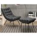 Kit 2 Poltronas Decorativas Sala de Estar Abel Base de Ferro Preto Suede Cinza G41 - Gran Belo
