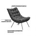 Kit 2 Poltronas Decorativas Sala de Estar Abel Base de Ferro Preto Suede Cinza G41 - Gran Belo