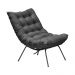Kit 2 Poltronas Decorativas Sala de Estar Abel Base de Ferro Preto Suede Cinza G41 - Gran Belo