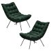 Kit 2 Poltronas Decorativas Sala de Estar Abel Base de Ferro Preto Suede Verde G41 - Gran Belo