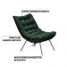 Kit 2 Poltronas Decorativas Sala de Estar Abel Base de Ferro Preto Suede Verde G41 - Gran Belo