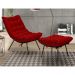 Kit 2 Poltronas Decorativas Sala de Estar Abel Base de Ferro Preto Suede Vermelho G41 - Gran Belo
