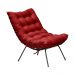 Kit 2 Poltronas Decorativas Sala de Estar Abel Base de Ferro Preto Suede Vermelho G41 - Gran Belo