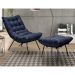 Kit 2 Poltronas Decorativas Sala de Estar Abel Base de Ferro Preto Veludo Azul G41 - Gran Belo