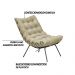Kit 2 Poltronas Decorativas Sala de Estar Abel Base de Ferro Preto Veludo Bege G41 - Gran Belo