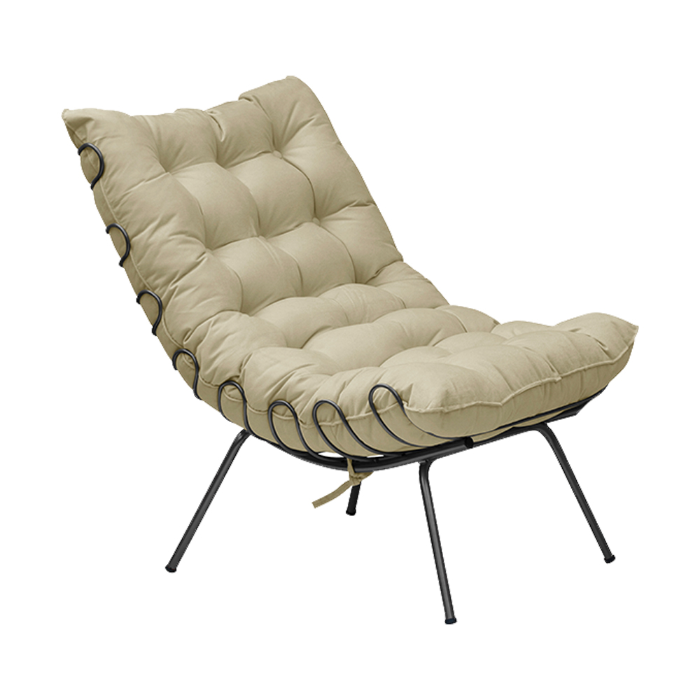 Kit 2 Poltronas Decorativas Sala de Estar Abel Base de Ferro Preto Veludo Bege G41 - Gran Belo