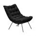 Kit 2 Poltronas Decorativas Sala de Estar Abel Base de Ferro Preto Veludo Preto G41 - Gran Belo
