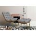 Kit 2 Poltronas Decorativas Sala de Estar Abel Base de Madeira Dourada Linho Cinza G41 - Gran Belo