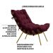 Kit 2 Poltronas Decorativas Sala de Estar Abel Base de Madeira Dourada Suede Bordô G41 - Gran Belo