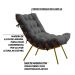 Kit 2 Poltronas Decorativas Sala de Estar Abel Base de Madeira Dourada Suede Cinza G41 - Gran Belo
