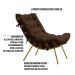 Kit 2 Poltronas Decorativas Sala de Estar Abel Base de Madeira Dourada Suede Marrom - Gran Belo