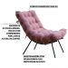 Kit 2 Poltronas Decorativas Sala de Estar Abel Base de Madeira Preto Suede Rosa G41 - Gran Belo