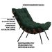 Kit 2 Poltronas Decorativas Sala de Estar Abel Base de Madeira Preto Suede Verde G41 - Gran Belo