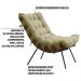 Kit 2 Poltronas Decorativas Sala de Estar Abel Base de Madeira Preto Veludo Bege G41 - Gran Belo