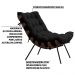 Kit 2 Poltronas Decorativas Sala de Estar Abel Base de Madeira Preto Veludo Preto G41 - Gran Belo