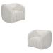 Kit 2 Poltronas Decorativas Sala de Estar Adam Boucle Branco G45 - Gran Belo