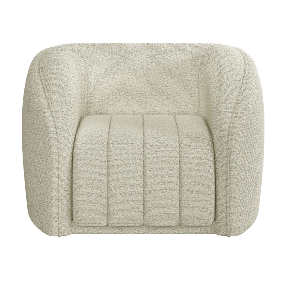 Kit 2 Poltronas Decorativas Sala de Estar Adam Boucle Off White G45 - Gran Belo